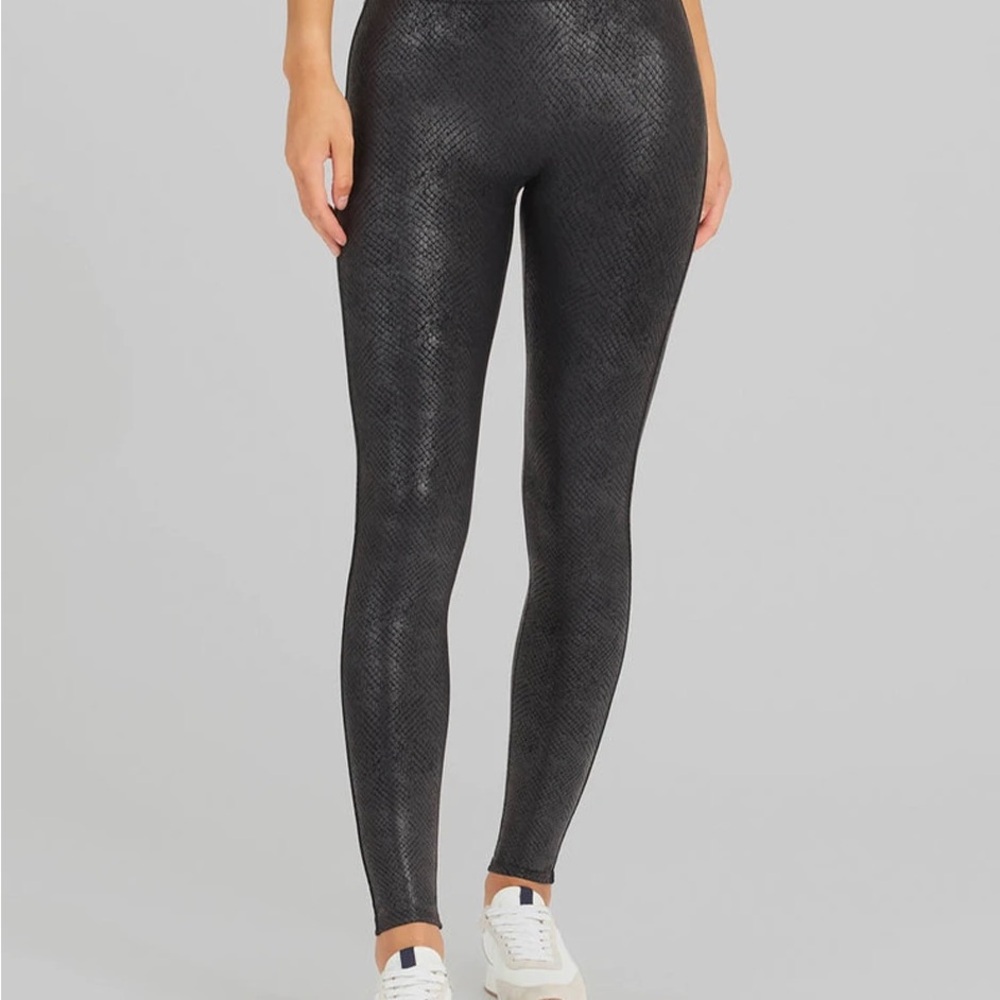 SPANX Black Snakeskin Pattern Leggings
